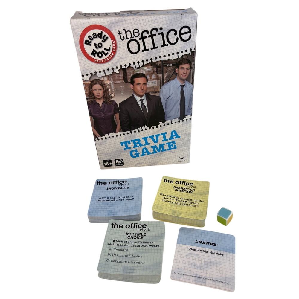 The Office Trivia Game Spin Master NBC TV Show Party Cards Dice 2+ Players 16+